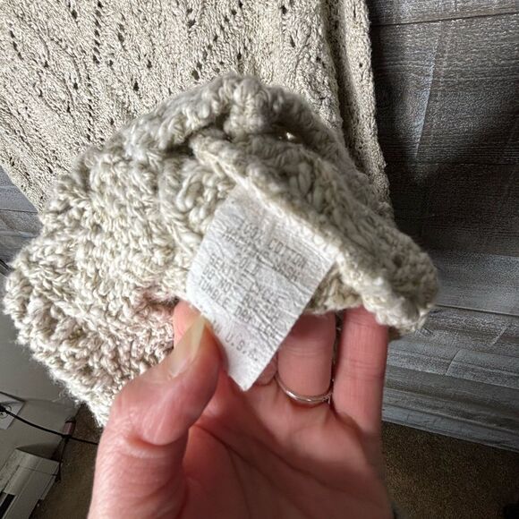 Vintage 90s small cream crochet sweater long tunic - Picture 4 of 6